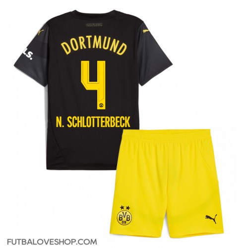 Dres Borussia Dortmund Nico Schlotterbeck #4 Preč pre deti 2024-25 Krátky Rukáv (+ trenírky)